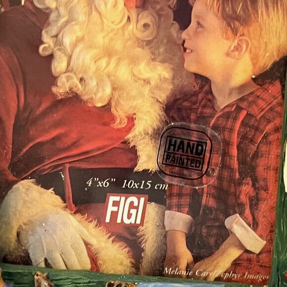 Vintage Figi Santa & Me 4x6 Photo Frame Hand Painted Christmas Figurine Decor - Picture 3 of 6